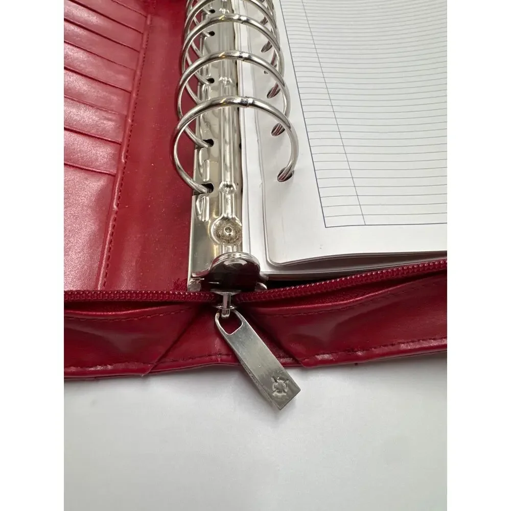 FranklinCovey Red Zip Around 6 Ring Planner Binder Organizer Carry Case